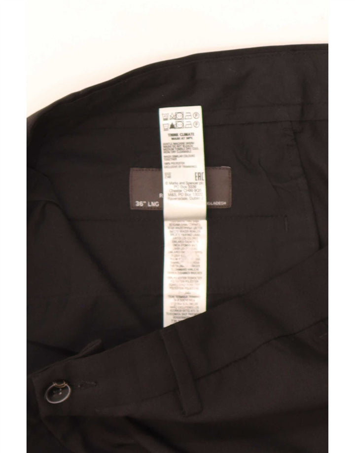 Marks & Spencer Pantalon Chino Coupe Regular Homme W36 L33 Noir Polyester