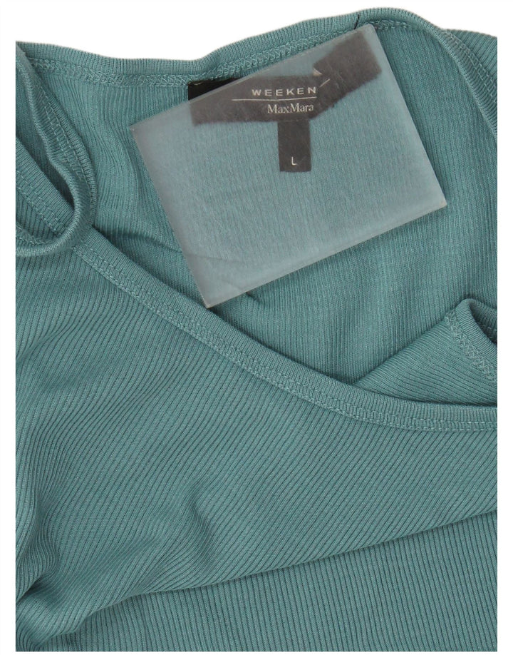 Max Mara Haut caraco court week-end pour femme UK 14 Large Bleu