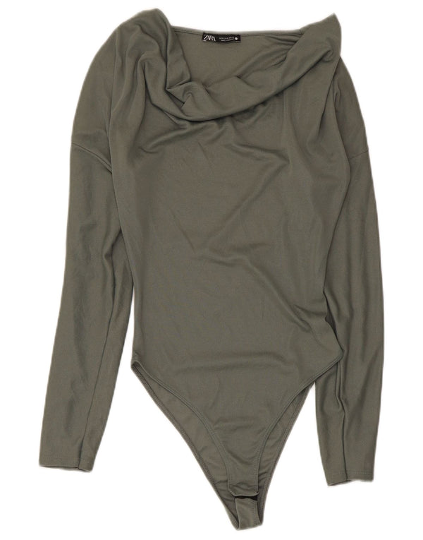 Zara Body à manches longues pour femme UK 8 Small Vert