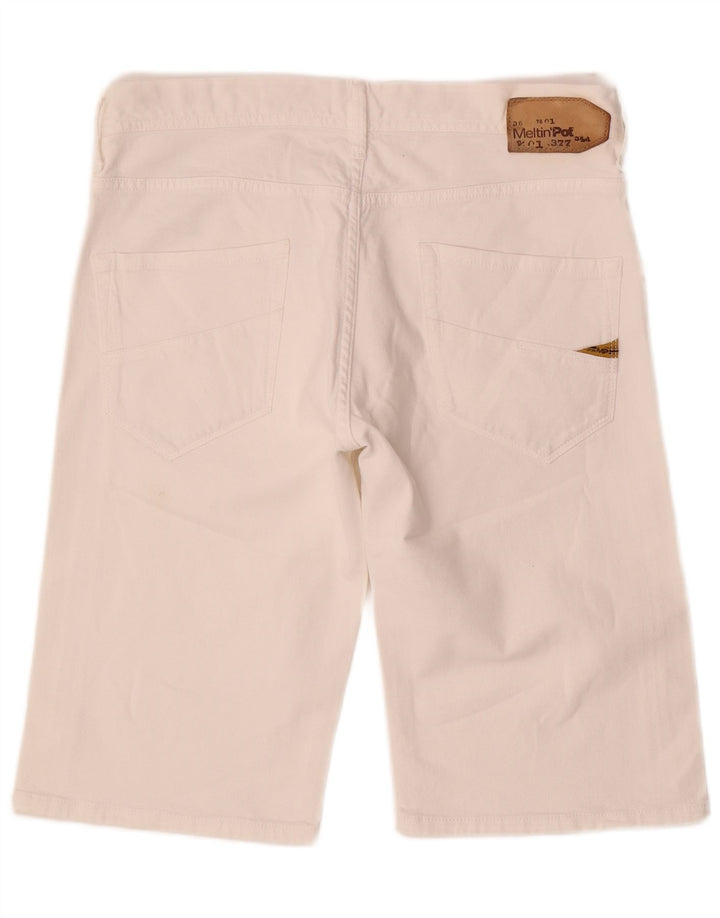 Meltin' Pot Short en jean pour homme W34 Grand coton blanc