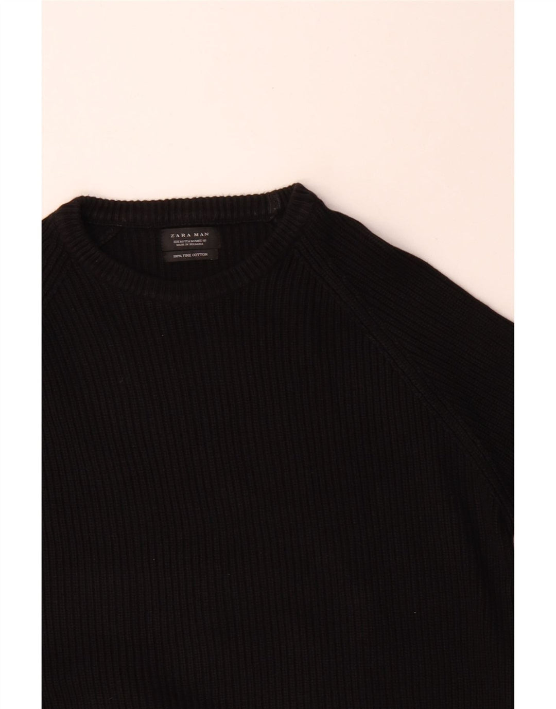 Zara Pull Col Bateau Homme Noir Moyen Coton