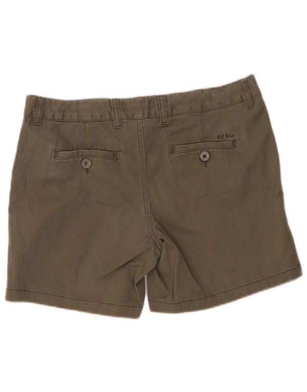 Fat Face Short Chino Femme UK 12 Moyen W34 Coton Kaki