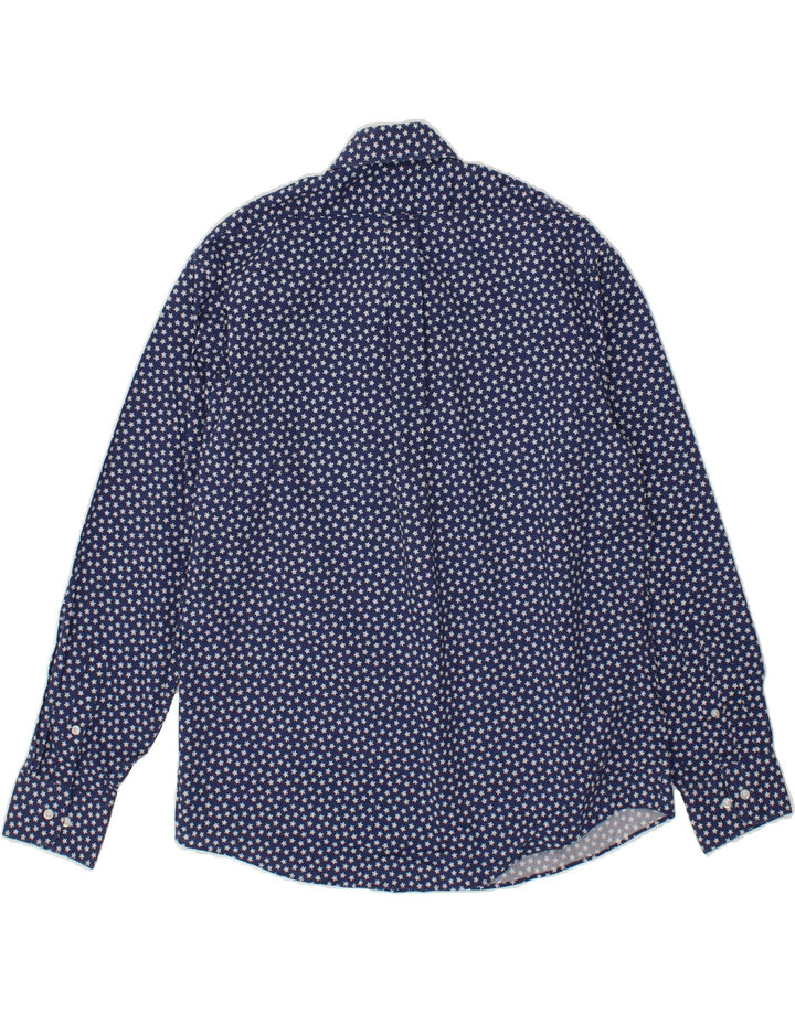 IZOD Mens Abstract Pattern Slim Fit Shirt Size 16 1/2 Large Navy Blue Vintage Izod and Second-Hand Izod from Messina Hembry 