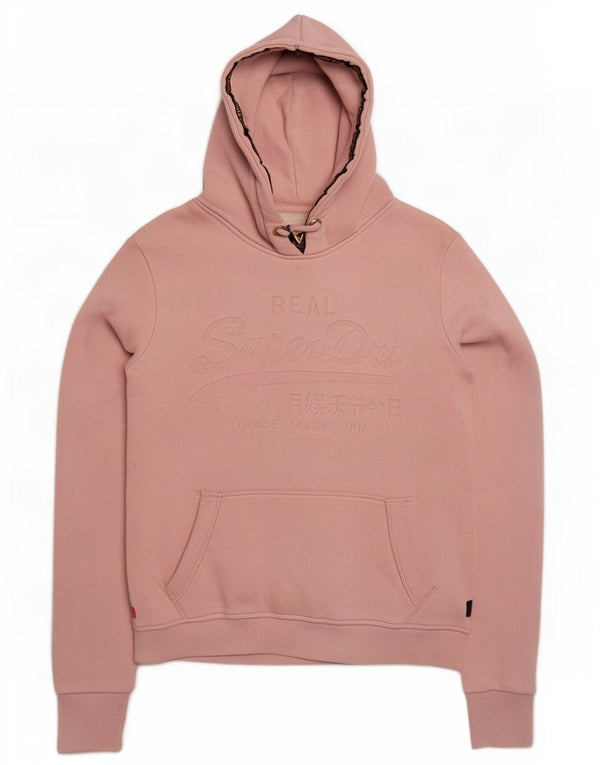 Superdry Pull à capuche graphique pour femme UK 12 Coton rose moyen