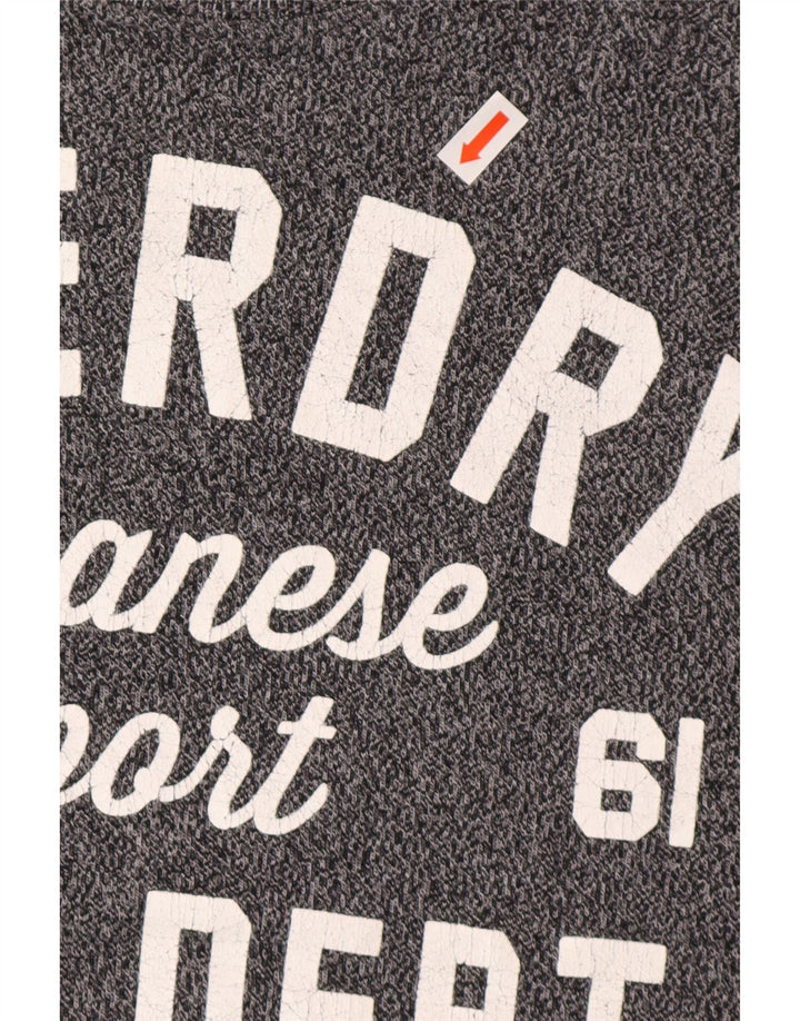 SUPERDRY T-Shirt Graphique Homme Gris Moyen Moucheté Coton