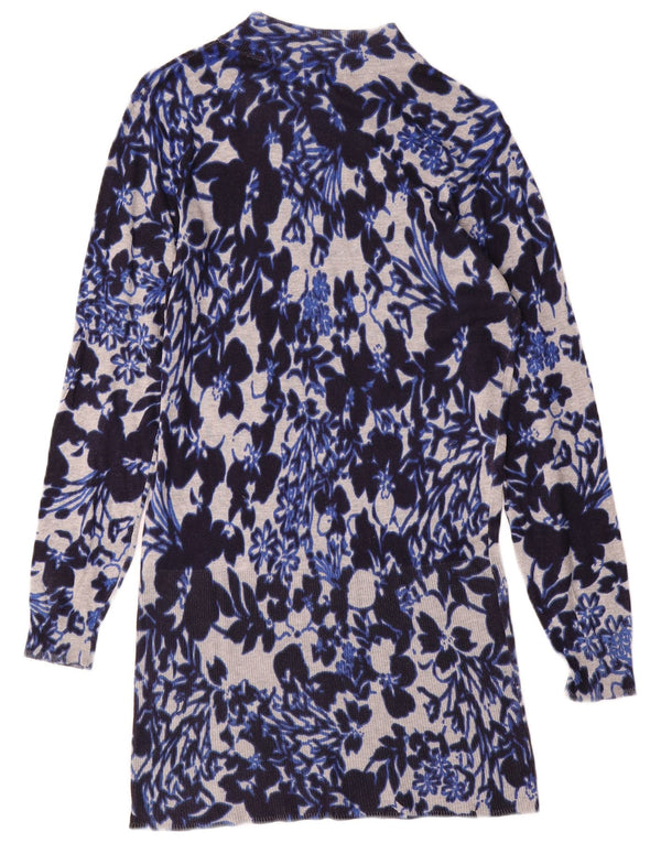 MARKS & SPENCER Robe pull pour femme UK 44 Grande viscose florale bleue