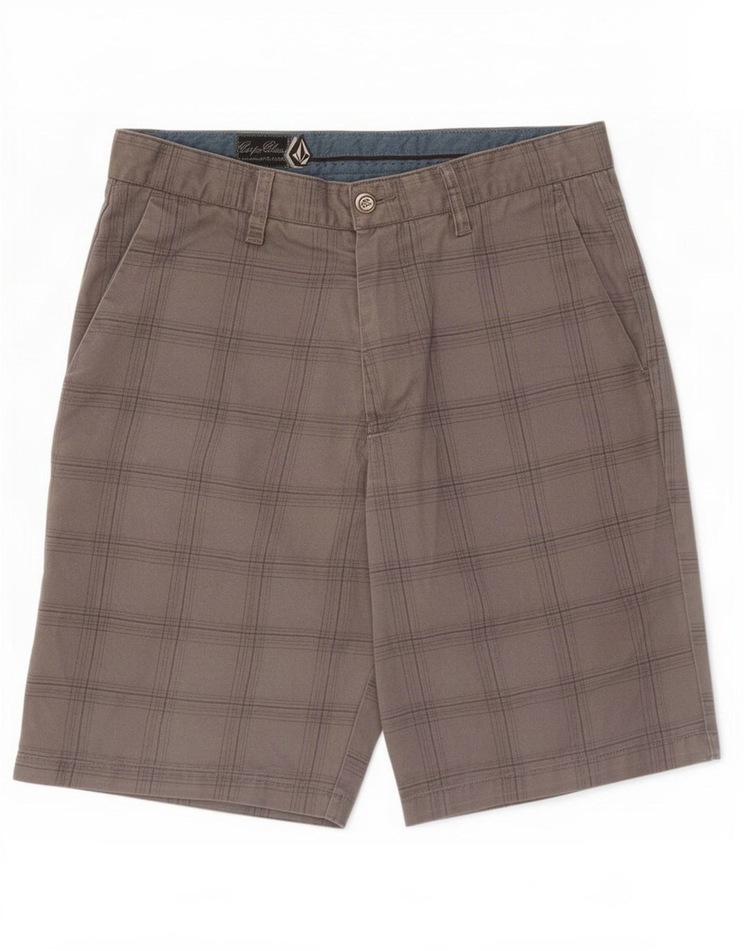 Volcom Short Chino Homme Medium W32 Gris à Carreaux