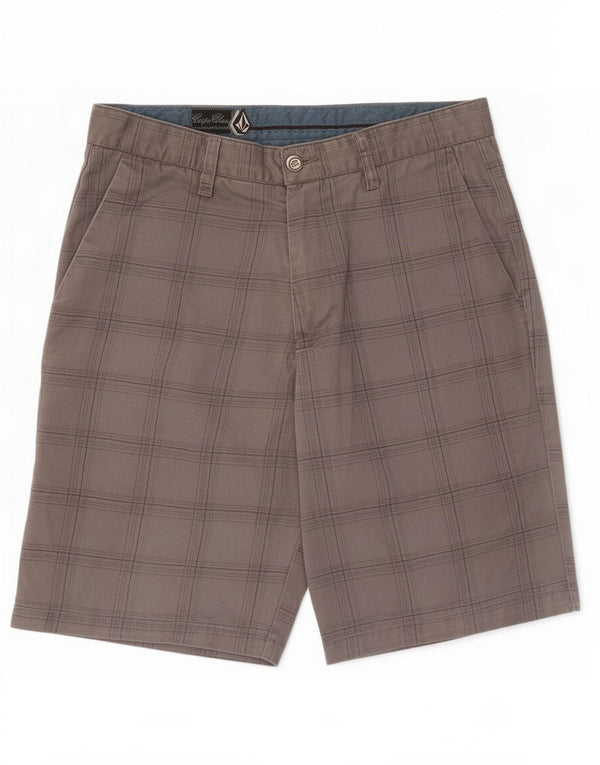 Volcom Short Chino Homme Medium W32 Gris à Carreaux