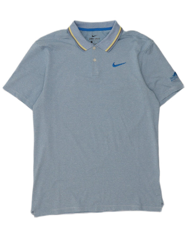 Nike Homme Dri Fit Polo Petit Bleu Rayé Polyester