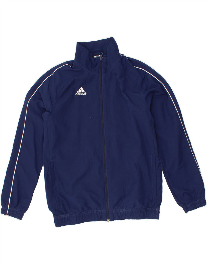 ADIDAS Boys Tracksuit Top Jacket 11-12 Years Navy Blue Polyester Vintage Adidas and Second-Hand Adidas from Messina Hembry 