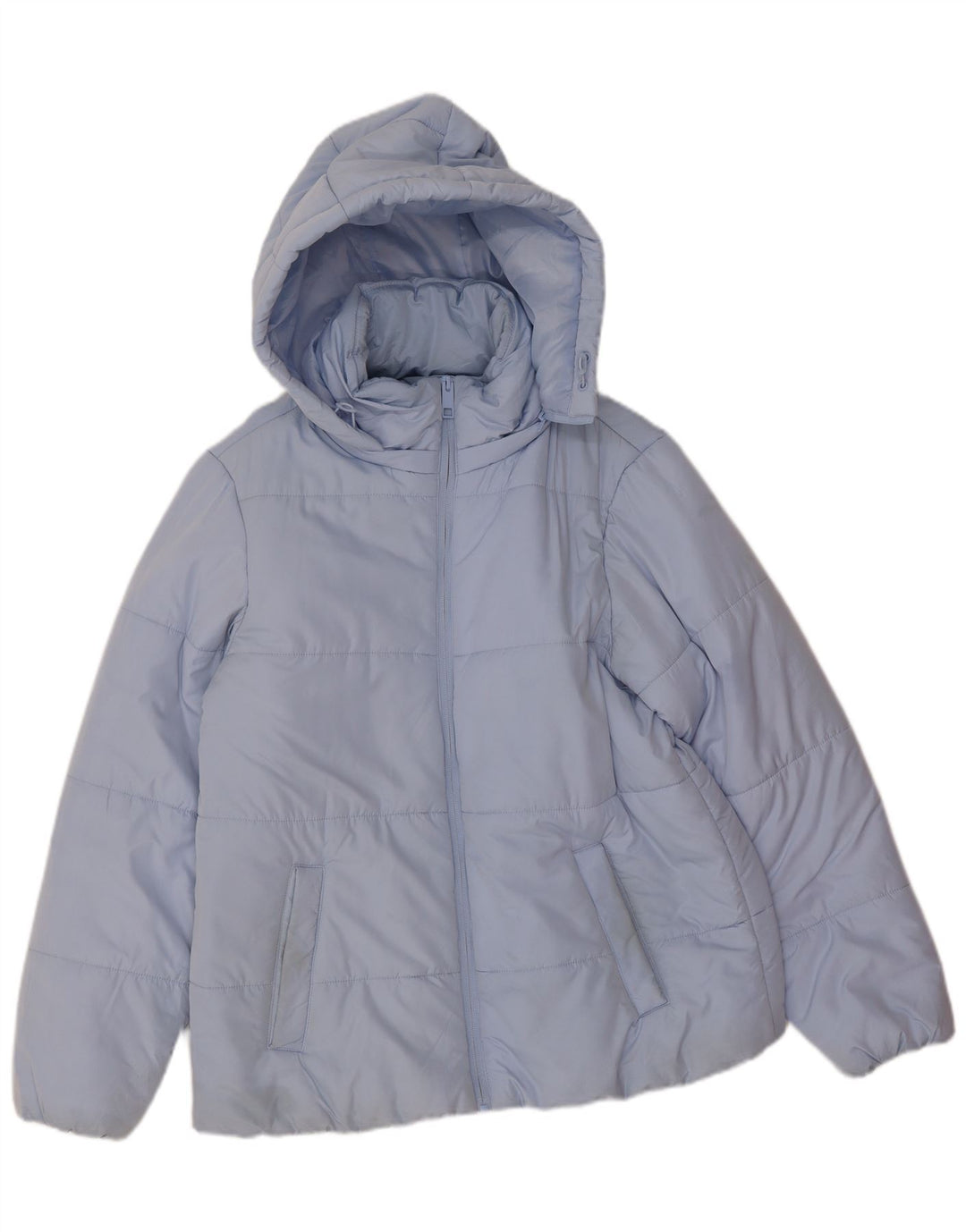 Marks & Spencer Veste matelassée à capuche pour femme UK 14 Large Bleu Polyester