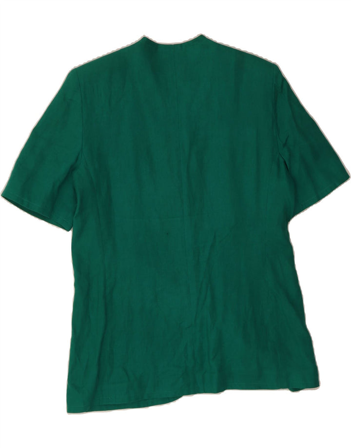 LUISA SPAGNOLI Womens 3 Button Short Sleeve Blazer Jacket IT 48 XL Green Vintage Luisa Spagnoli and Second-Hand Luisa Spagnoli from Messina Hembry 