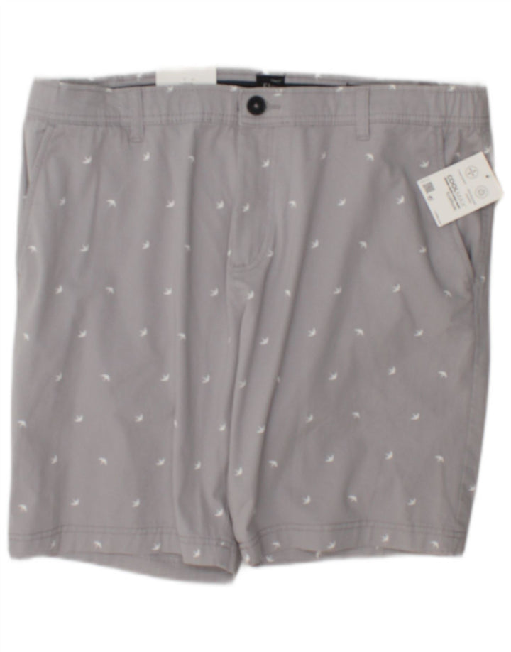 C & A Short Chino Slim à Motif Abstrait pour Homme W38 XL Gris Coton