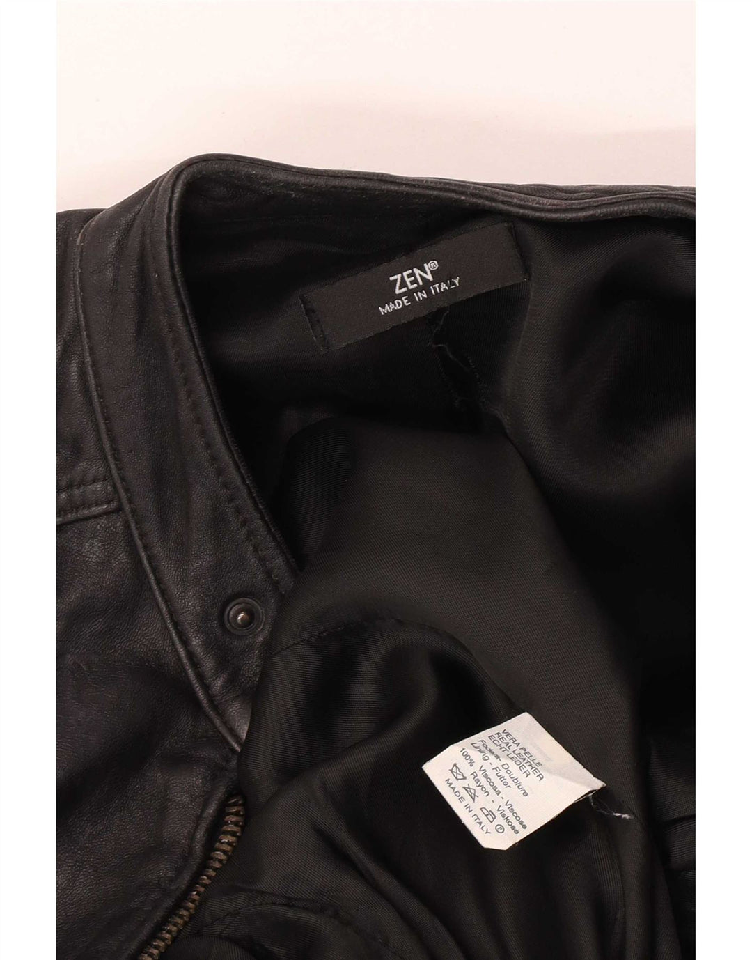 Zen Veste en cuir pour homme EU 50 Cuir noir moyen