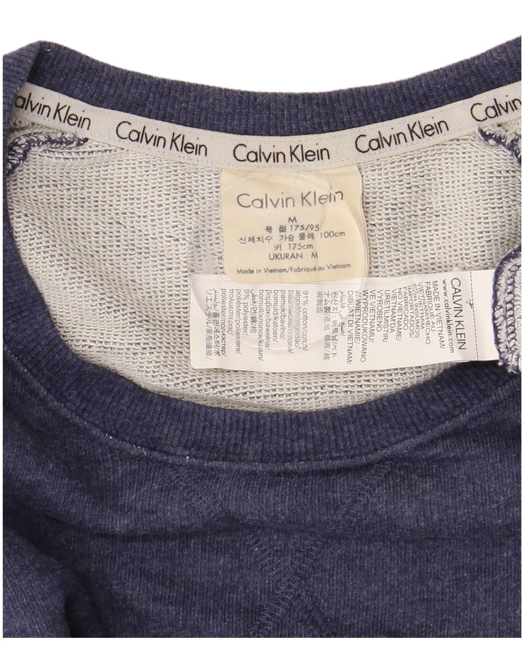 CALVIN KLEIN Sweat-Shirt Graphique Homme Bleu Marine Moyen Colourblock