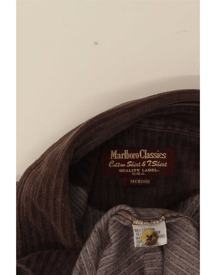 Marlboro Classics Chemise pull en velours côtelé pour homme en coton marron moyen