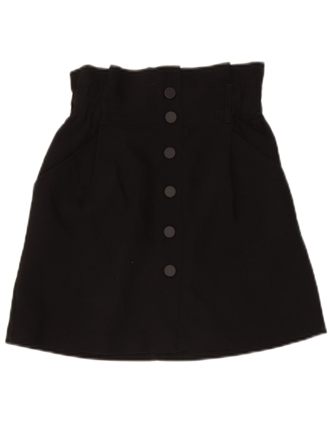 Zara Femme Taille Haute Mini Jupe XS W24 Noir Polyester