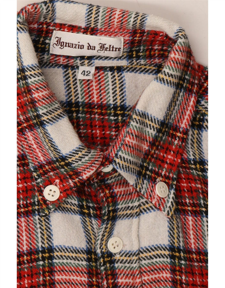 VINTAGE Mens Flannel Shirt Size 42 Large Red Check Vintage Vintage and Second-Hand Vintage from Messina Hembry 