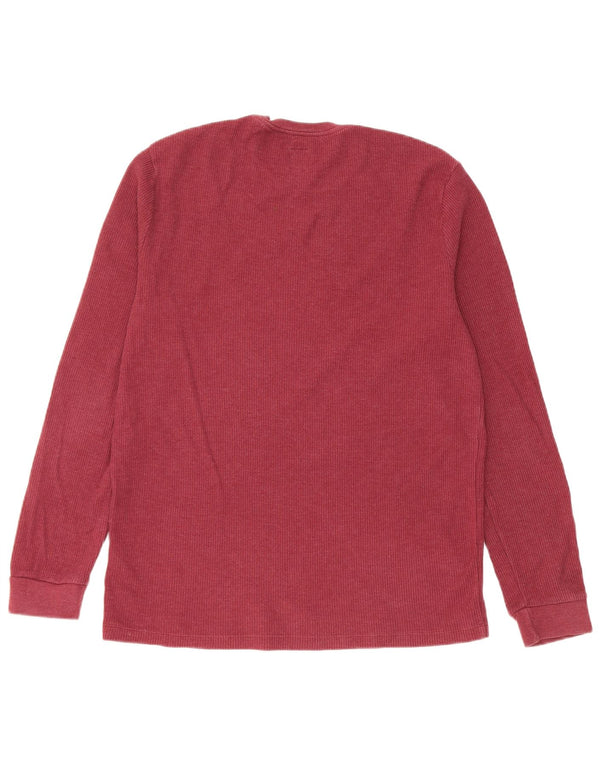 Jack Wills Haut à manches longues pour homme en coton bordeaux moyen