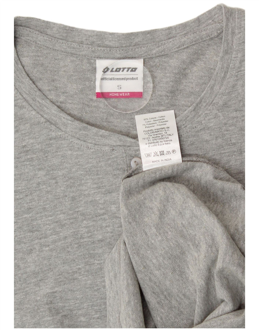 Lotto Haut graphique à manches longues pour femme UK 10 Petit Gris Coton
