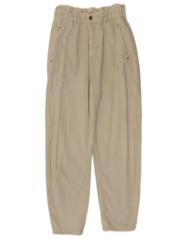 Zara Jean fuselé taille haute pour femme EU 36 XS W26 L26 Coton beige