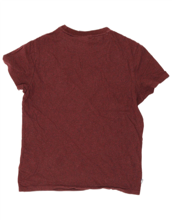 Superdry T-shirt en coton moucheté bordeaux moyen pour homme
