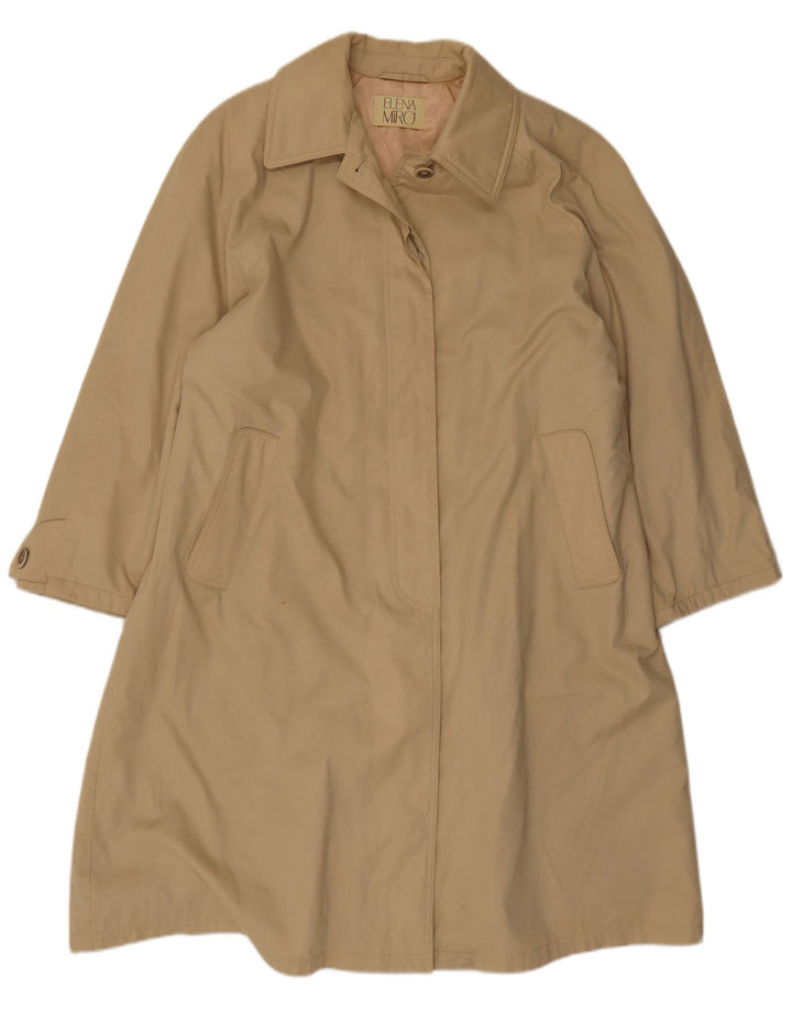 ELENA MIRO Manteau surdimensionné pour femme UK 16 Grand coton beige