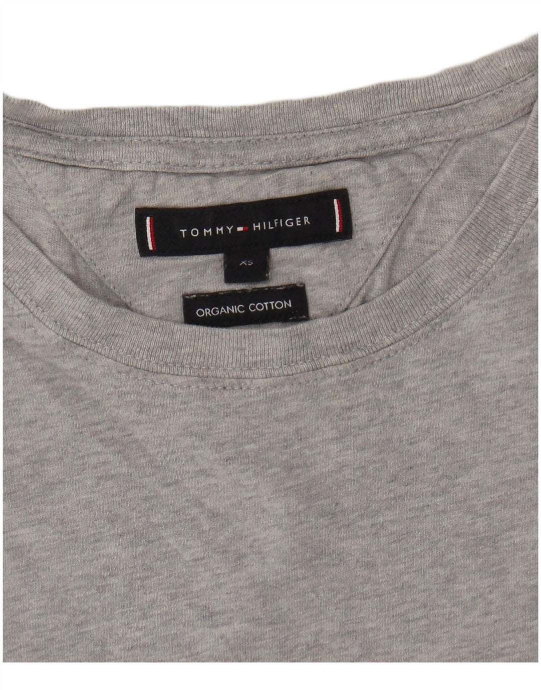 TOMMY HILFIGER T-Shirt Homme Top XS Gris Moucheté Coton