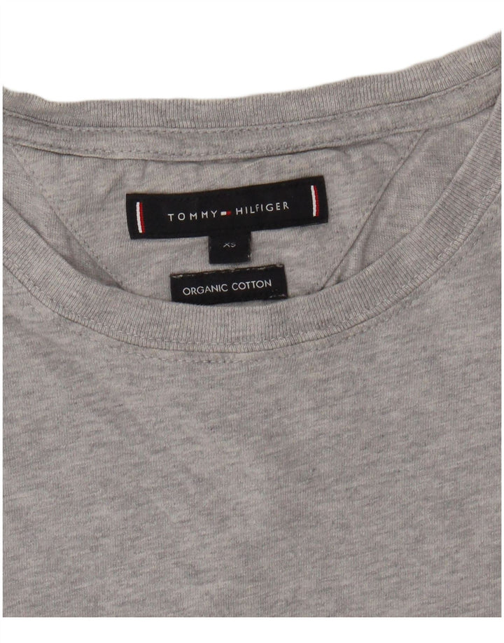 TOMMY HILFIGER T-Shirt Homme Top XS Gris Moucheté Coton