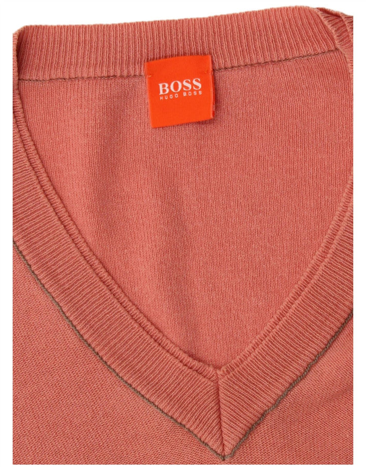 Hugo Boss Pull col V Homme Rose Moyen