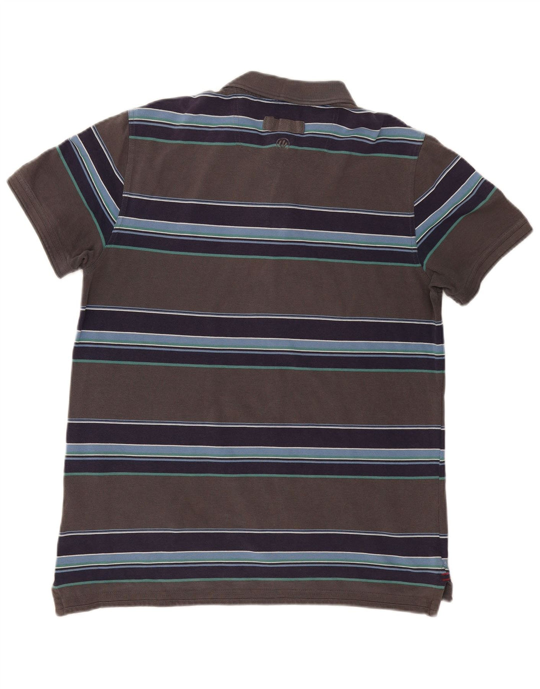 Fat Face Polo Homme Large Gris Rayé Coton