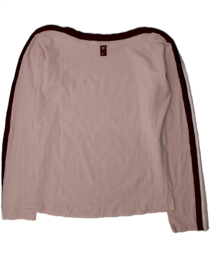 NIKE Girls Graphic Top Long Sleeve 13-14 Years XL Pink Colourblock Vintage Nike and Second-Hand Nike from Messina Hembry 