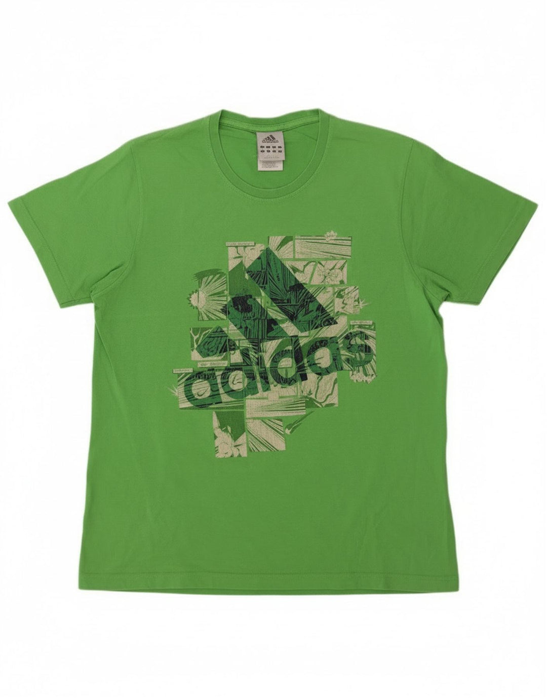 Adidas T-shirt graphique pour homme en coton vert grand