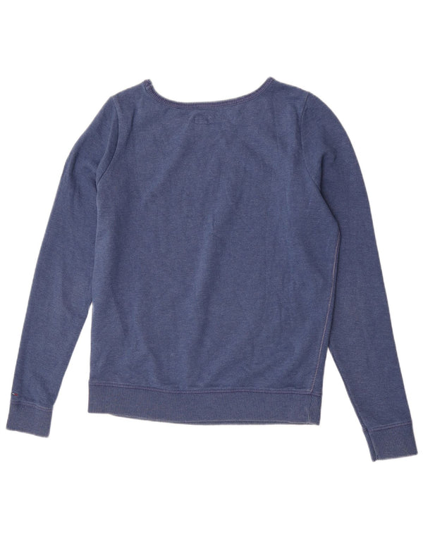 Tommy Hilfiger Sweat-shirt graphique pour femme UK 14 Bleu moyen Coton