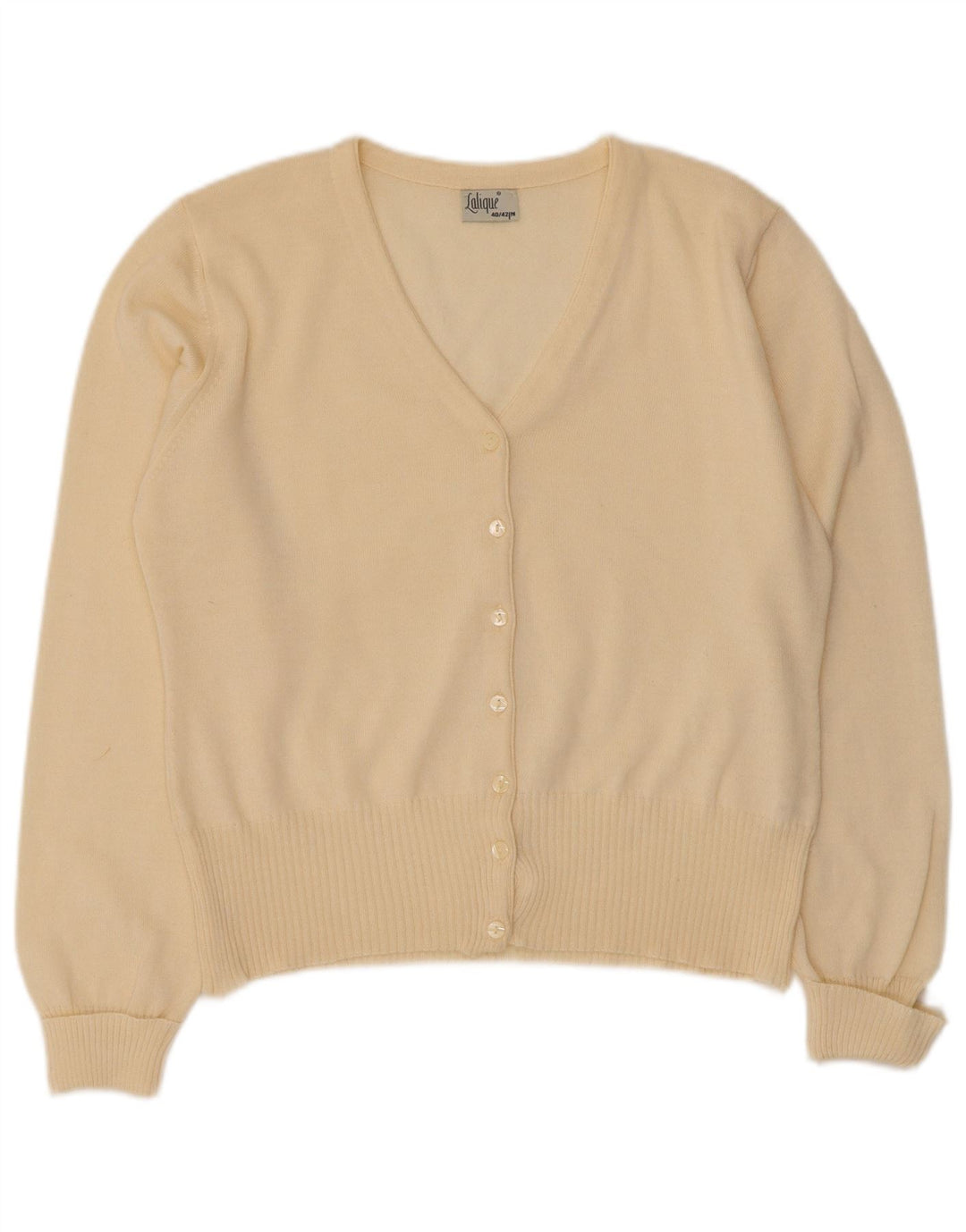 vintage Femme Cardigan Pull EU 40/42 Moyen Off White Wool