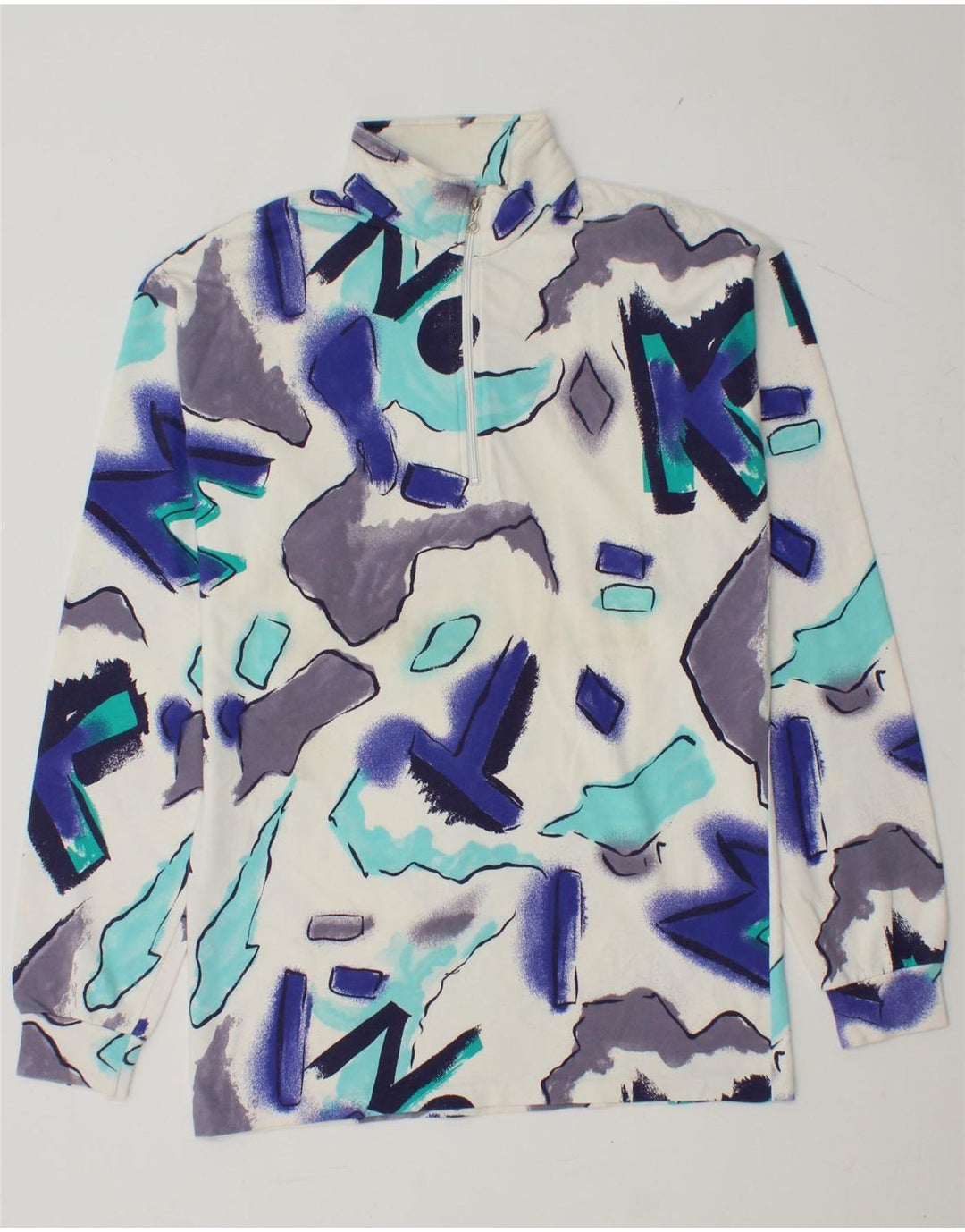 BENGER Haut à manches longues et col zippé pour homme Motif abstrait Multicolore