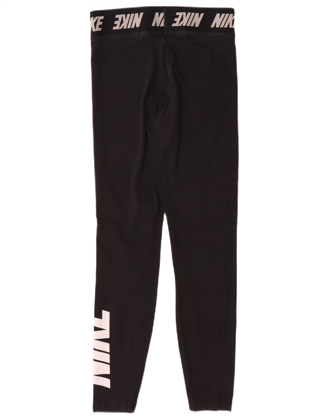 NIKE Leggings graphiques pour femmes UK 12 coton noir moyen