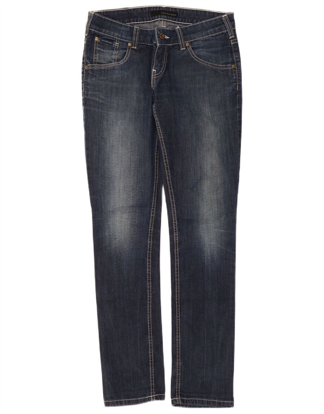 Calvin Klein Jean Slim Femme W29 L32 Bleu Coton