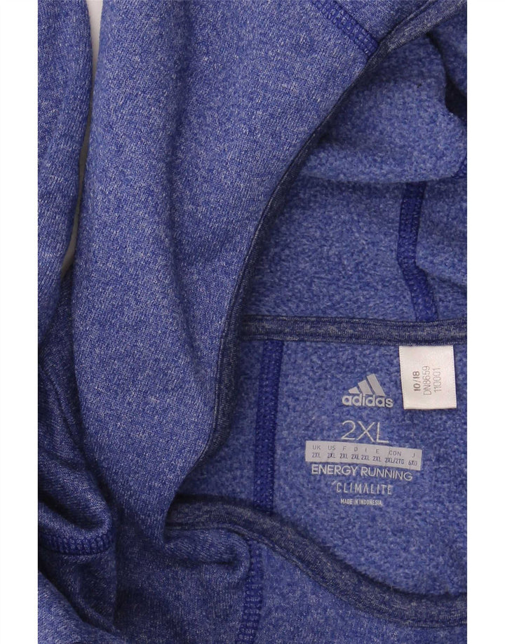 Adidas Haut à capuche à manches longues pour homme 2XL Bleu