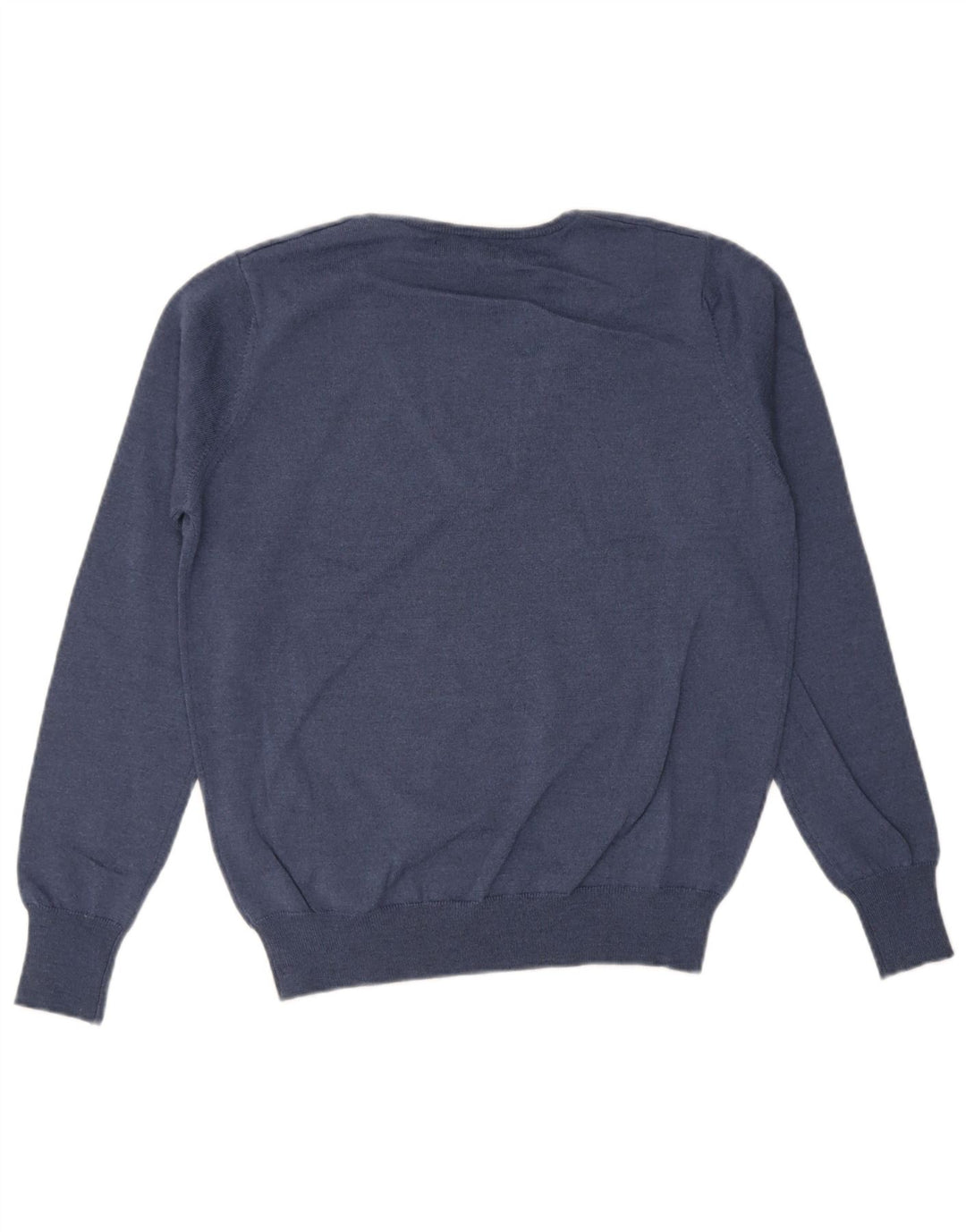 Trussardi Pull Col V Bleu Marine Moyen Laine Vierge Homme