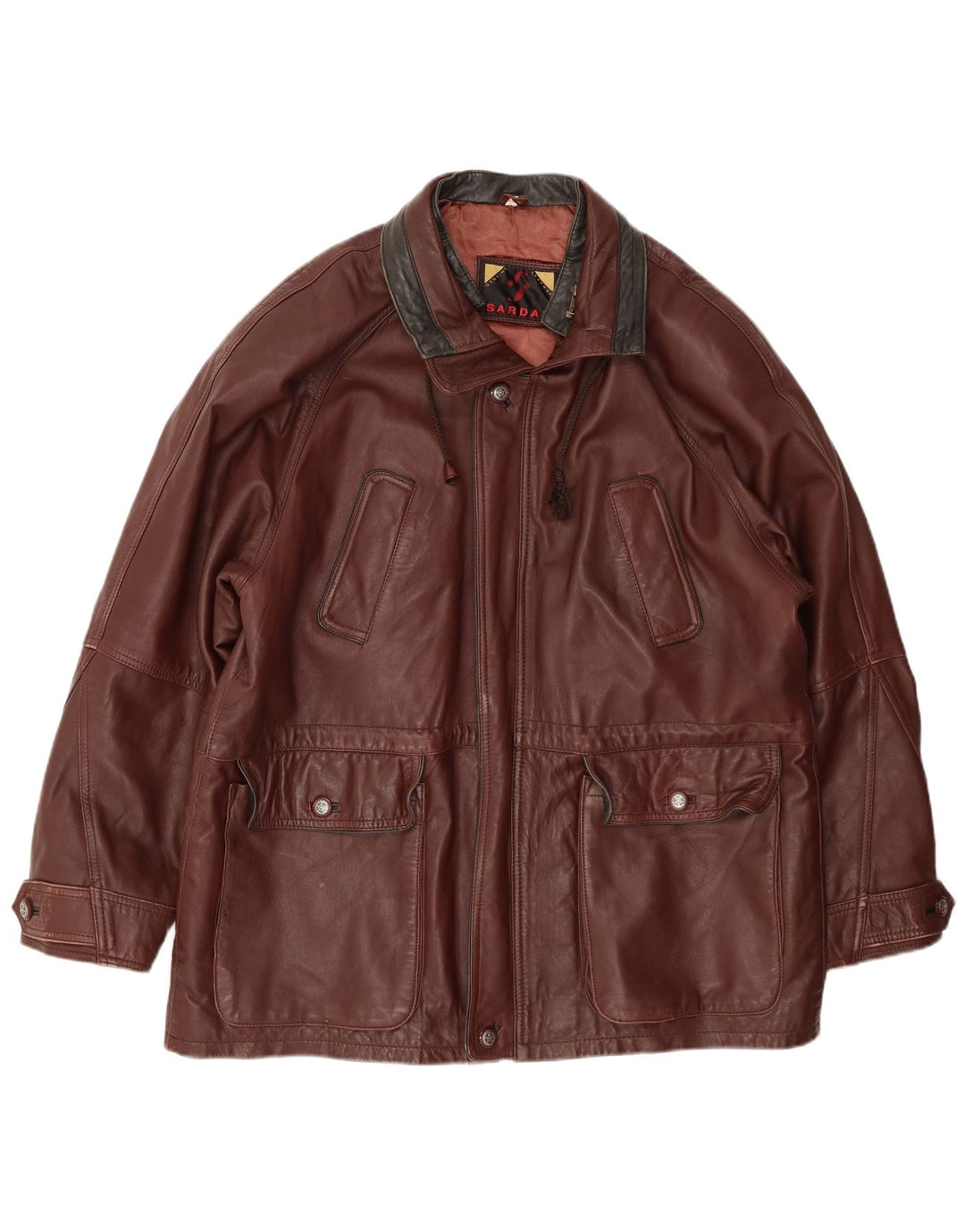SARDAR Veste en cuir pour homme UK 42 XL Cuir marron