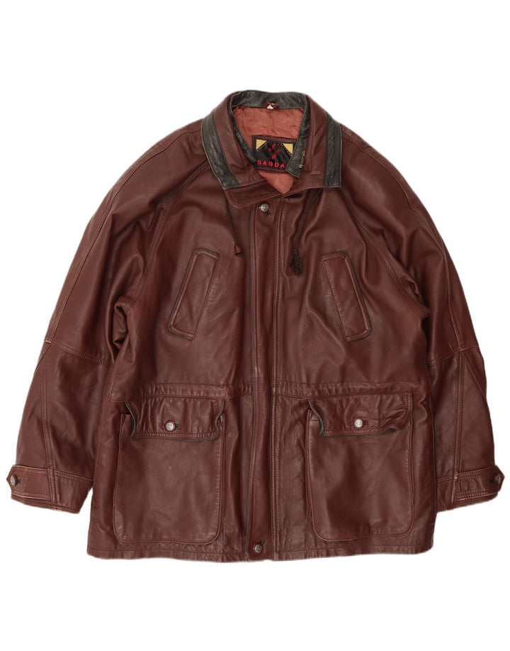 SARDAR Veste en cuir pour homme UK 42 XL Cuir marron