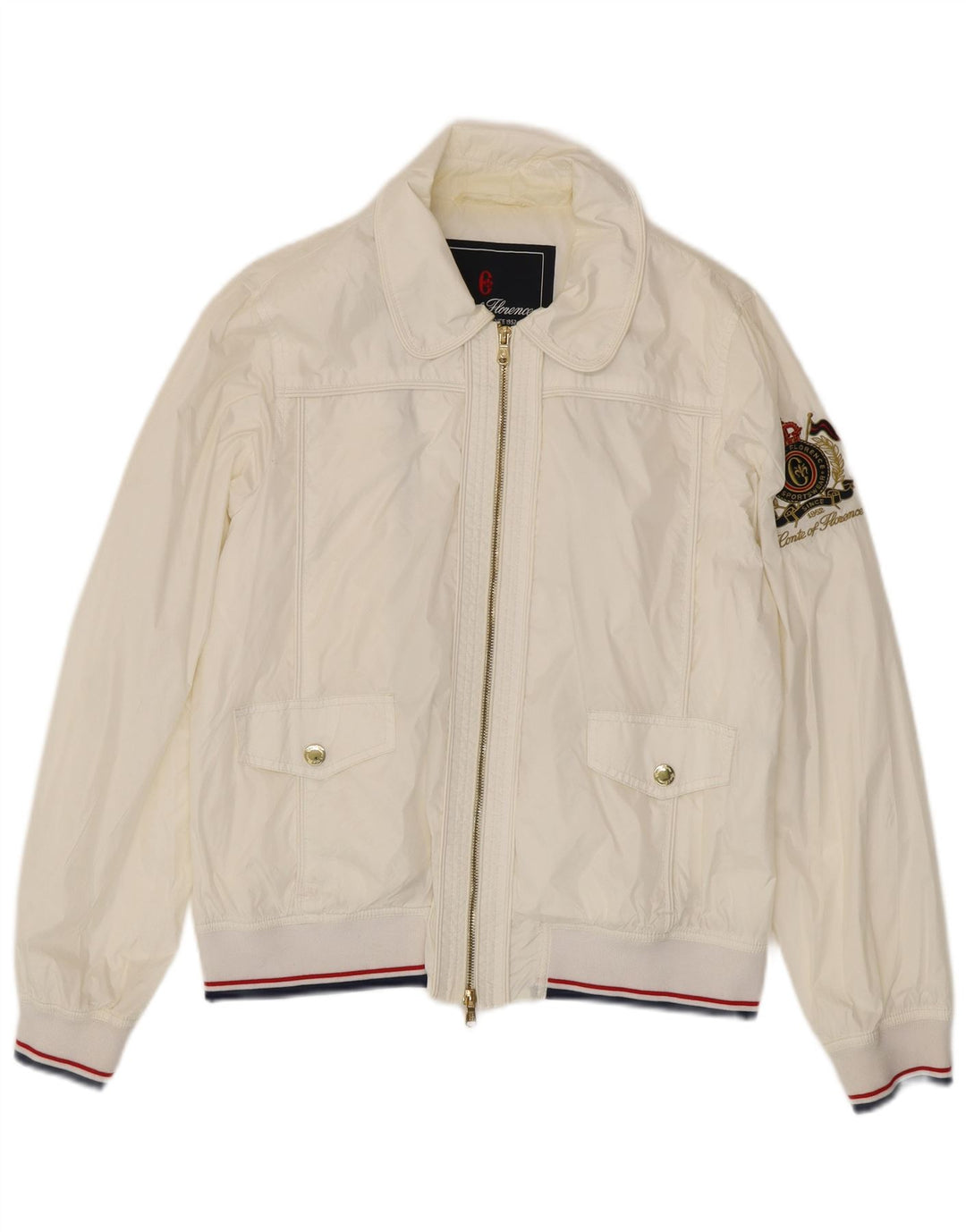Conte of Florence Blouson Bomber Graphique Femme IT 48 XL Blanc Polyamide
