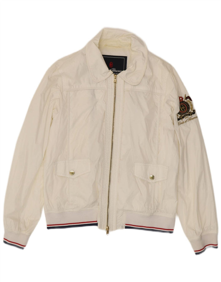 Conte of Florence Blouson Bomber Graphique Femme IT 48 XL Blanc Polyamide