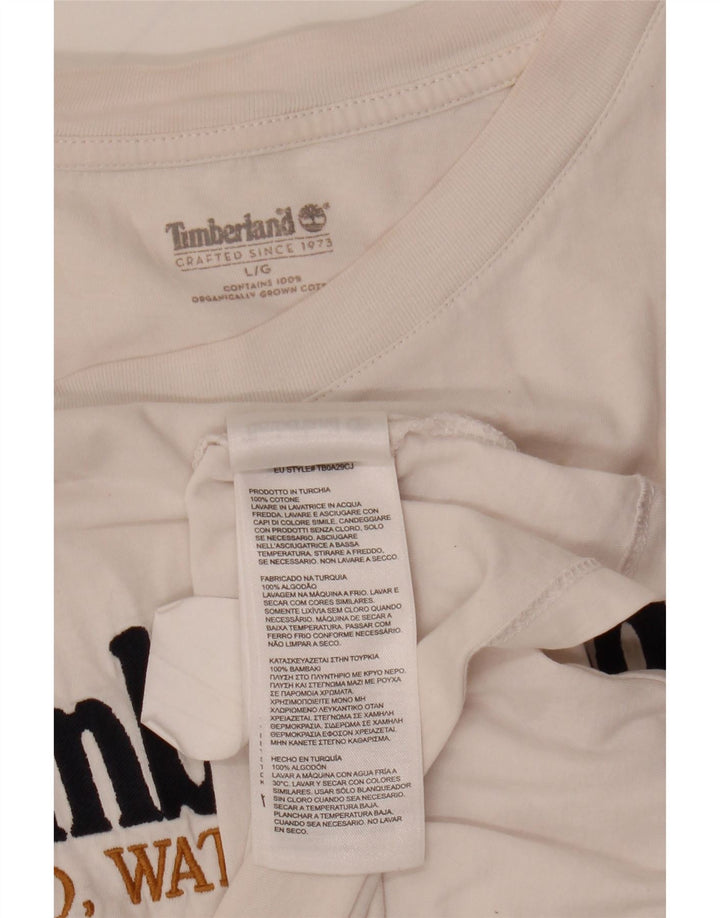 Timberland T-Shirt Graphique Homme Grand Blanc Coton