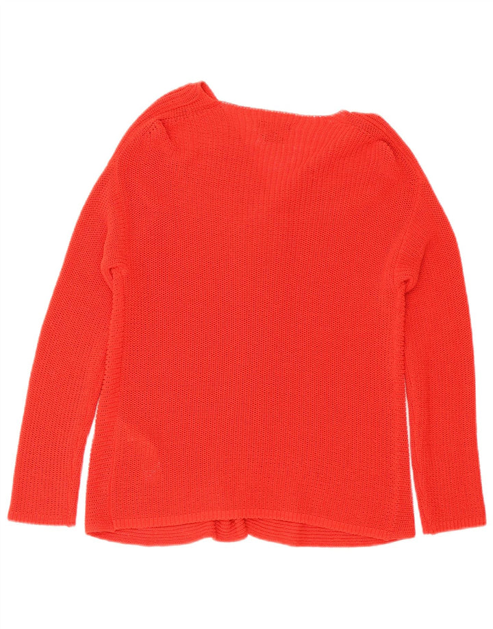 Massimo Dutti Pull cardigan ouvert pour femme UK 10 Petit coton rouge