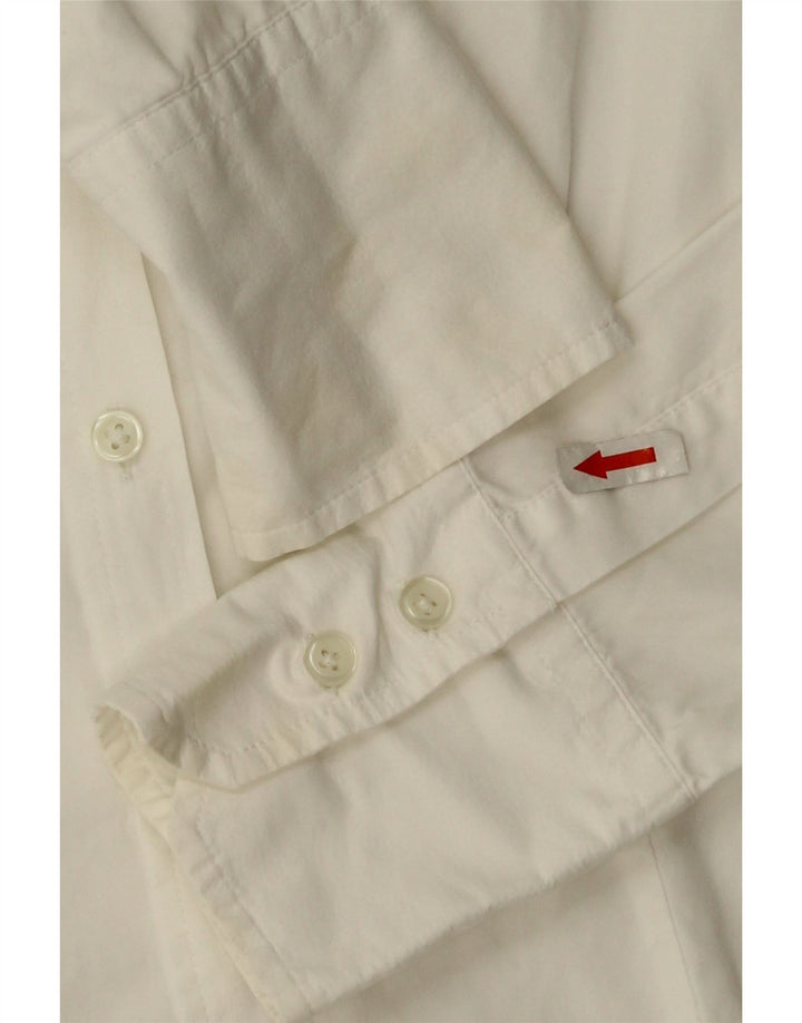 Benetton Chemise Femme UK 10 Small Blanc Coton