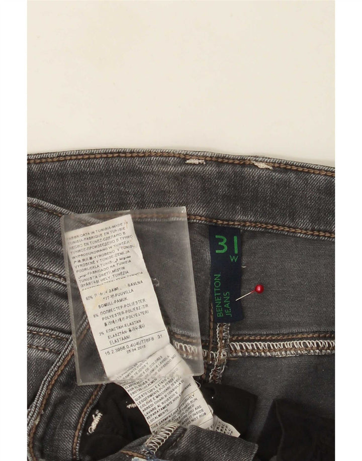 Benetton Jean Slim Femme W31 L31 Gris Coton