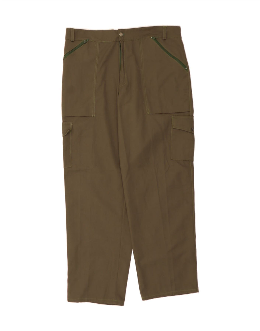VINTAGE Mens Straight Cargo Trousers W38 L32 Khaki Vintage Vintage and Second-Hand Vintage from Messina Hembry 