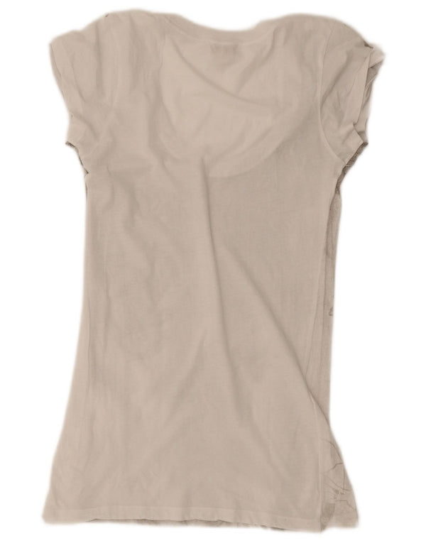 Diesel T-Shirt Graphique Femme UK 2 2XS Blanc Floral